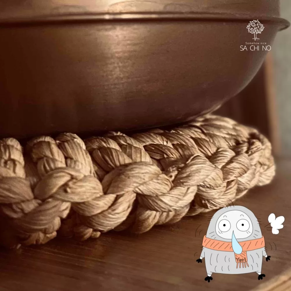 かごやさんのコーン鍋敷小サイズの使用例